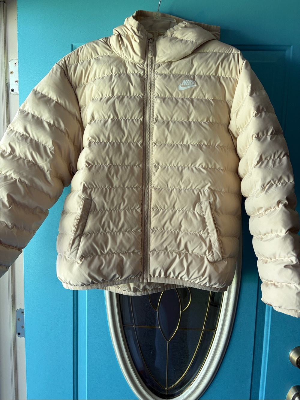 Nike Kids/juniors  Cream Puffer Jacket with Hood (unisex)